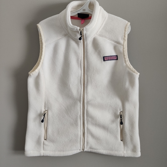 Vineyard Vines White Fleece Vest Size Small 7-8 - Picture 2 of 7